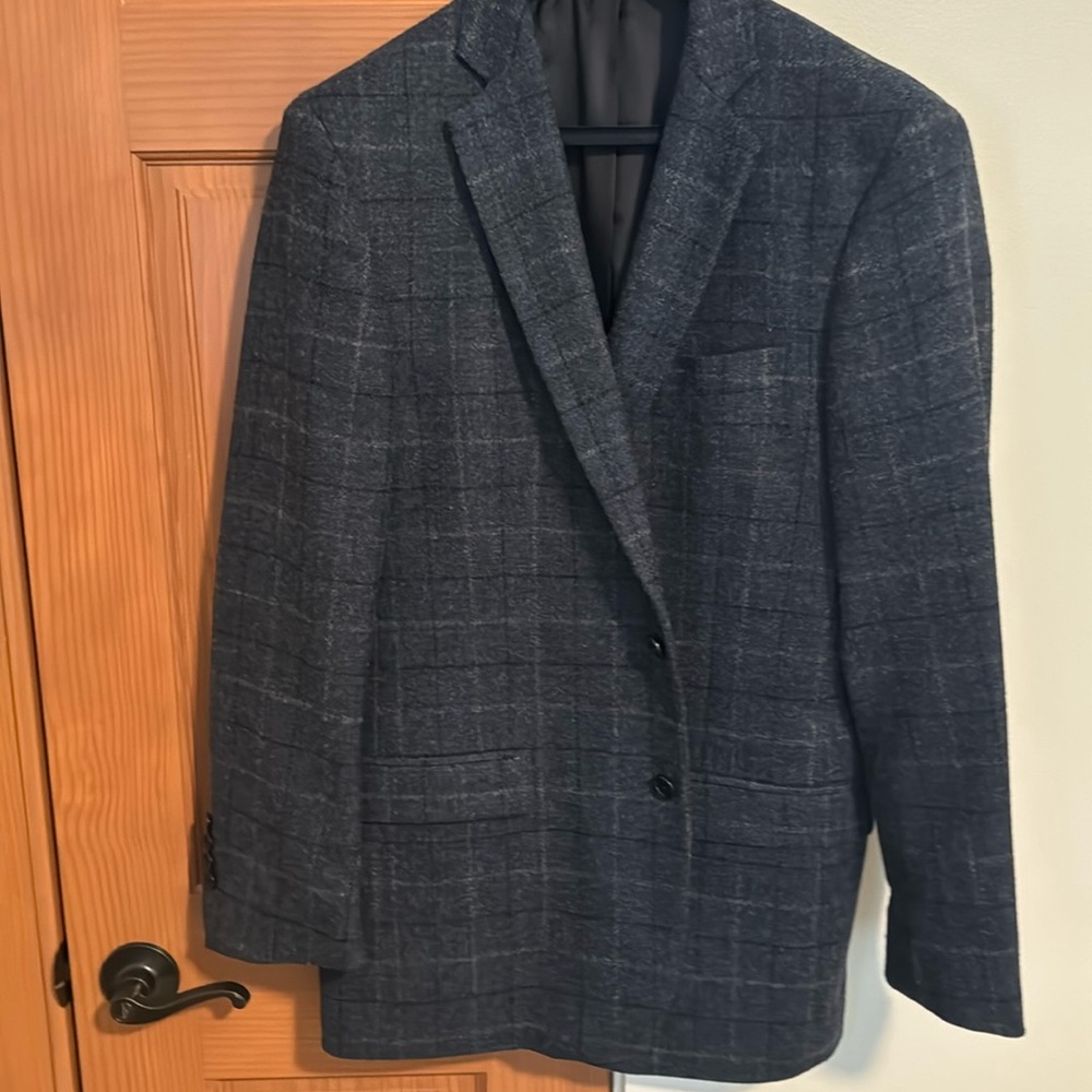 Brooks Brothers Sport Coat Size 42L blue windowpane plaid